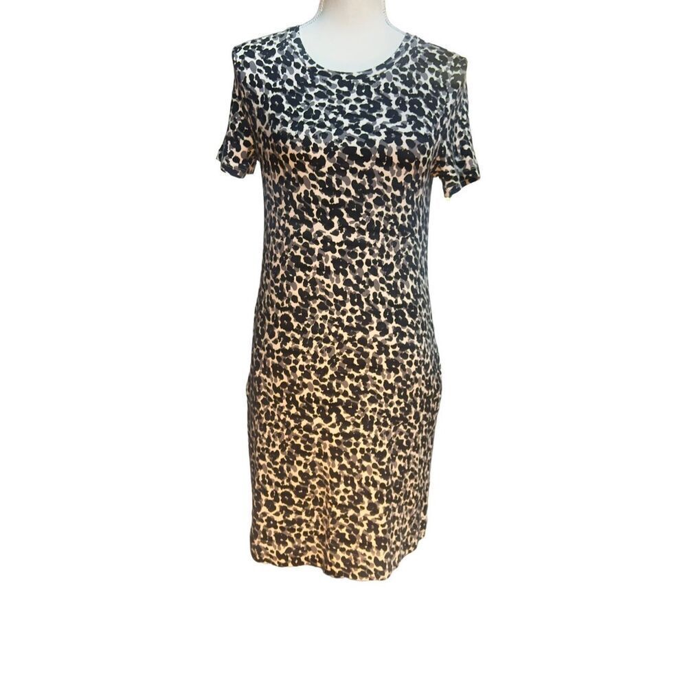 Ellen Tracy  animal print shirt dress Pima cotton size  small